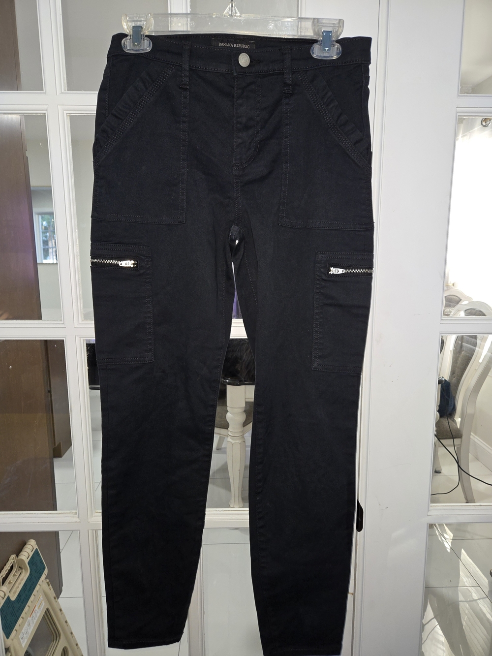 Banana Republic Black Cargo Zip Utility Pants